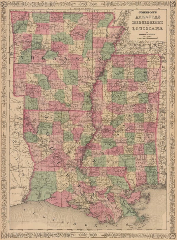 Johnson & Ward, Johnson's Arkansas, Mississippi and Louisiana, 1866