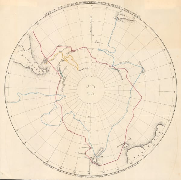 Royal Geographical Society (RGS), Part of the Southern Hemisphere, Shewing Recent Discoveries, 1833