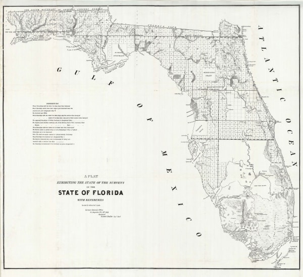 General Land Office (GLO), Map of the State of Florida, 1845