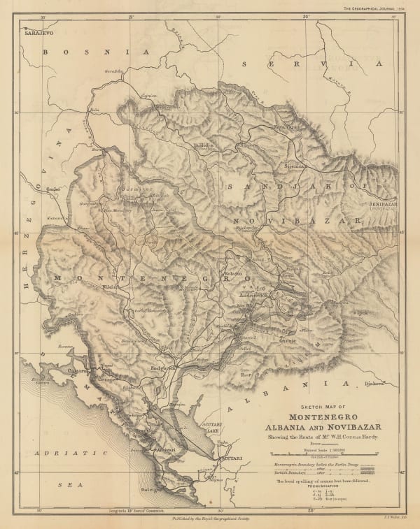 Royal Geographical Society (RGS), Montenegro, Albania and Novibazar, 1894