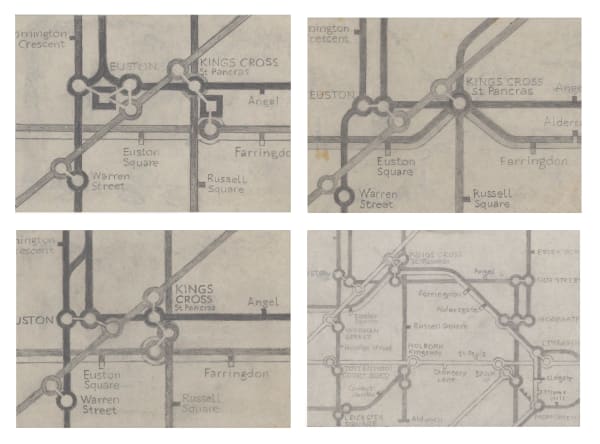 Harry Beck, Four Victoria Line Sketches, 1961 - 1964