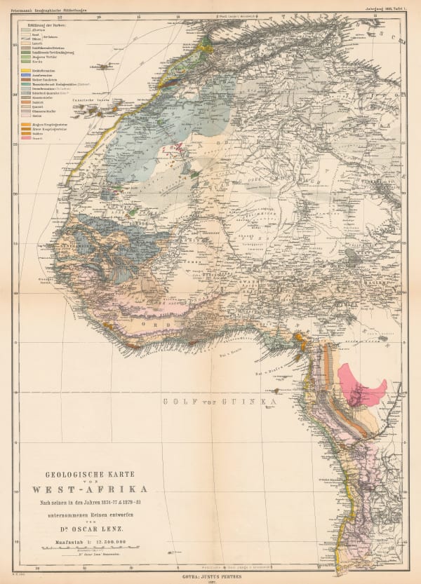 Justus Perthes, Geological Map of West Africa, 1882