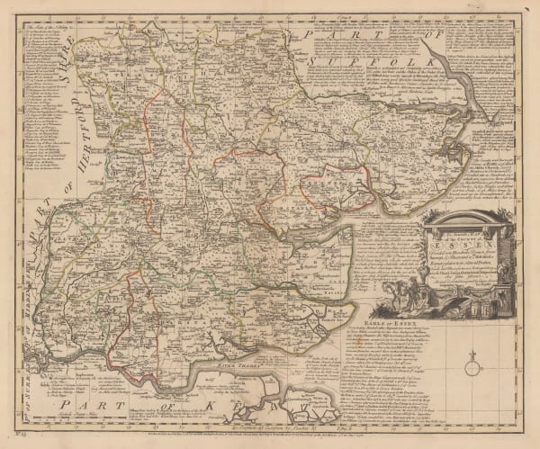 Emanuel Bowen, An Accurate Map of the County of Essex, 1778