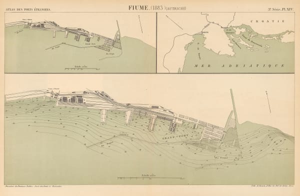 A. Simon, Chart of the port of Rijeka, 1883