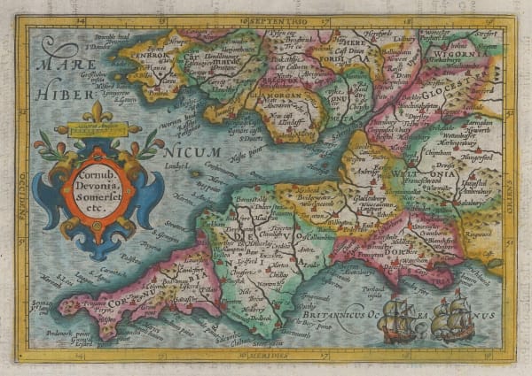 Mercator Hondius, Southwest England & South Wales, 1635