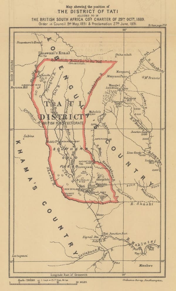 Edward Hertslet, Map Shewing the Position of The District of Tati, 1909