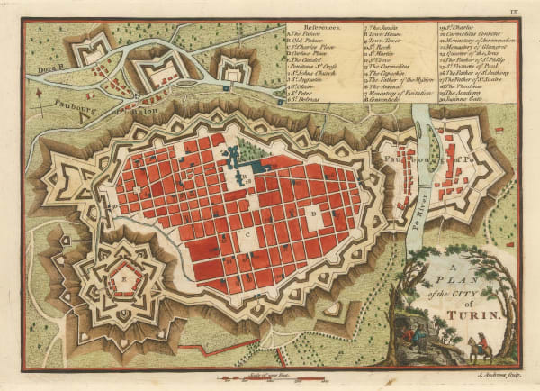 John Andrews, A Plan of the City of Turin, 1771