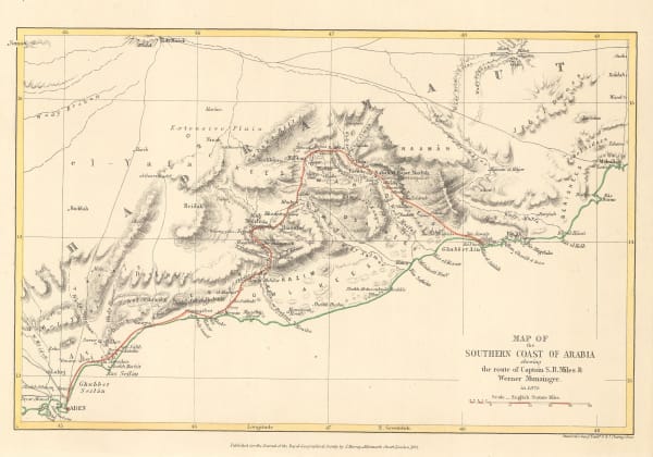Royal Geographical Society (RGS), Map of the Southern Coast of Arabia, 1872