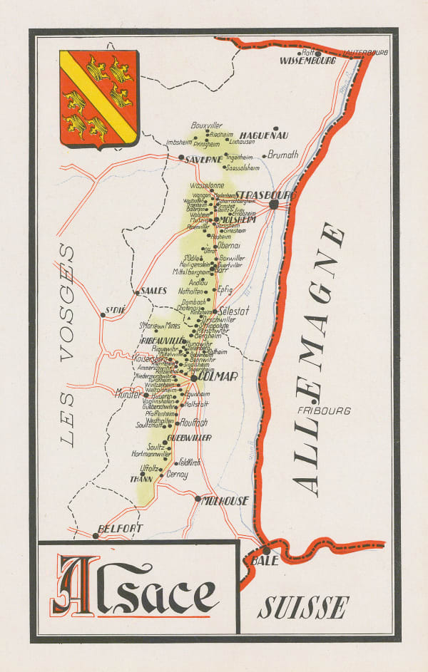 Walter Crotch, Wine Map of Alsace, 1947