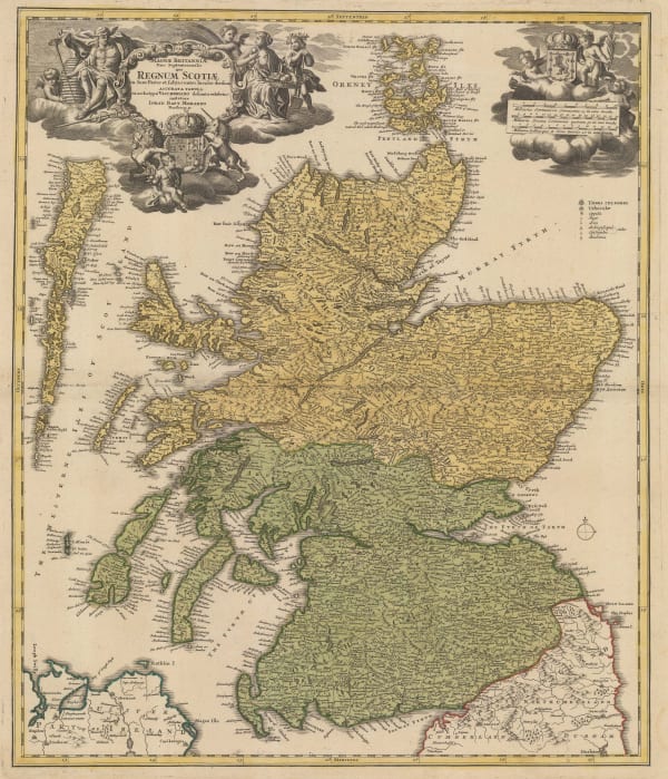 Johann Baptist Homann, Magnae Britanniae Pars Septenttrionalis qua Regnum Scotiae, 1720 c.