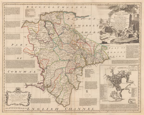 Emanuel Bowen, An Accurate Map of Devon Shire, 1760 c.