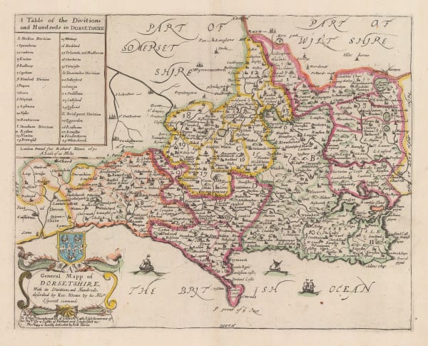 Richard Blome, A Generall Mapp of Dorsetshire, 1673