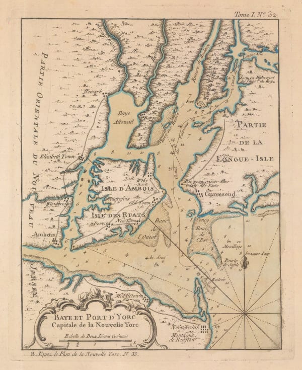 Jacques-Nicolas Bellin, New York Bay, 1764