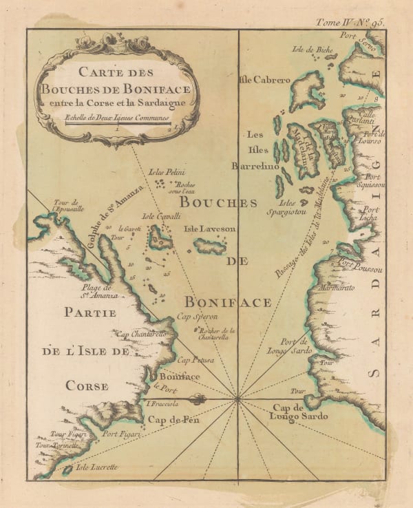 Jacques-Nicolas Bellin, Straits of Bonifacio, 1764