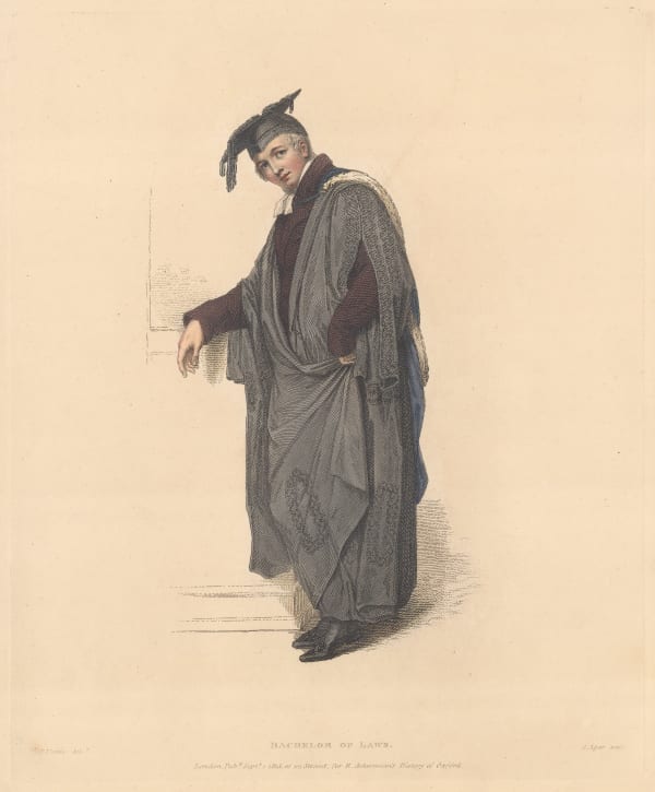Rudolph Ackermann, London - Oxford University: Bachelor of Laws, 1814