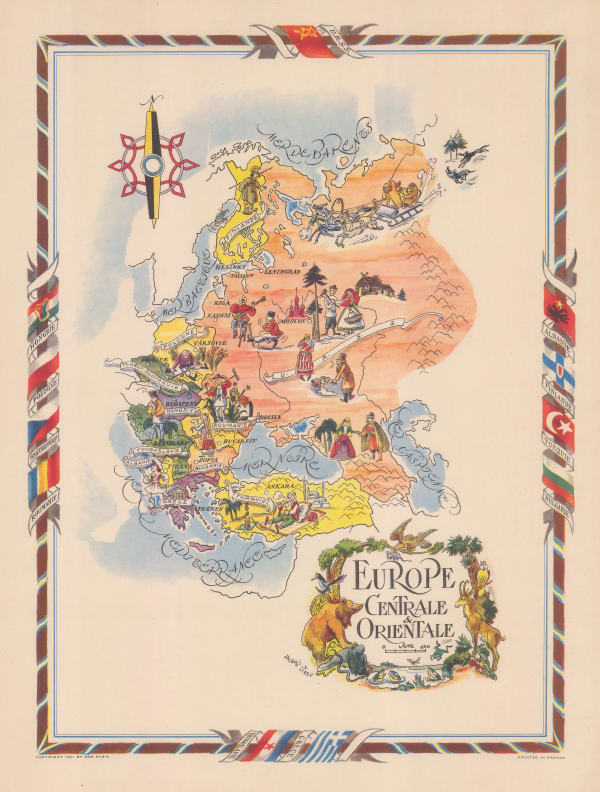 Jacques Liozu, Pictorial map of Central and Eastern Europe, 1951