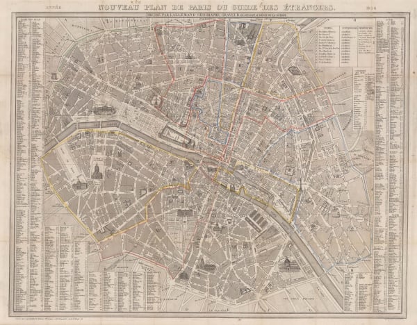 Lallemand, Tourist map of Paris, 1856