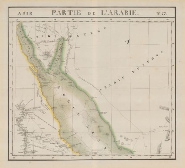 Philippe Vandermaelen, Sinai Peninsula, Jordan, Saudi Arabia and Egypt, 1827