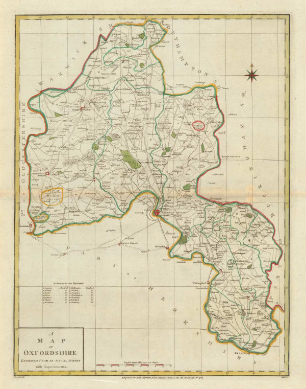 John Harrison, A Map of Oxfordshire, 1790