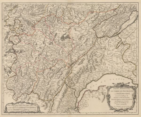 Robert de Vaugondy, Burgundy and Franche-Comté, 1749