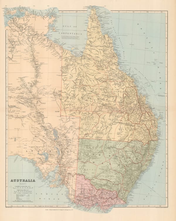 Edward Stanford, Eastern half of Australia, 1896
