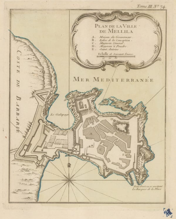 Jacques-Nicolas Bellin, Town plan of Melilla, 1764