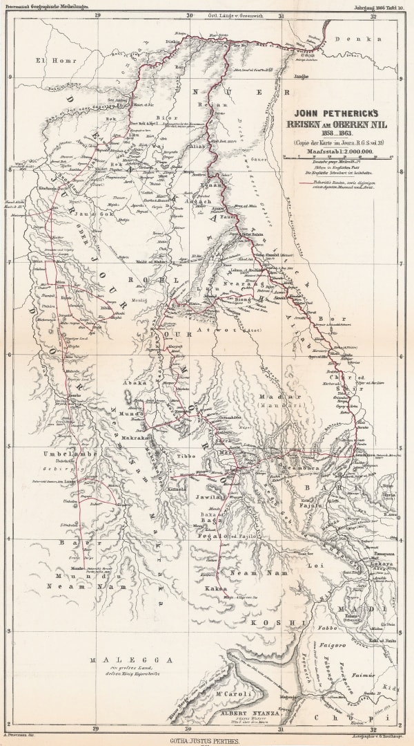 Justus Perthes, Petherick's Exploration of the White Nile, 1866
