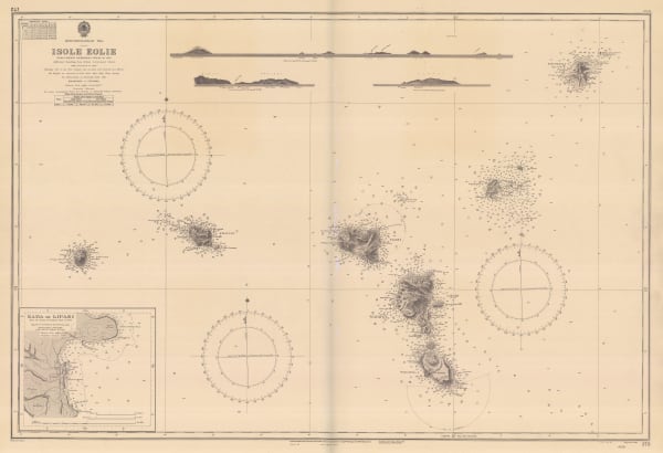 British Admiralty, Chart of the Aeolian Islands, 1954