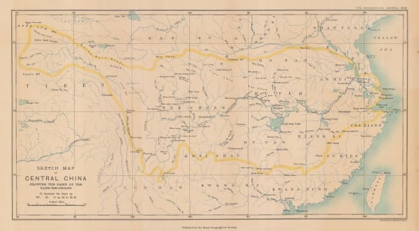 Royal Geographical Society (RGS), Sketch Map of Central China showing the basin of the Yang-tse-chiang, 1898