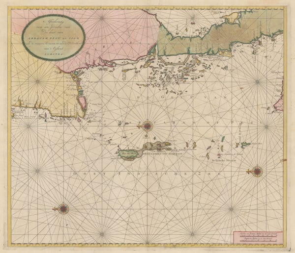Johannes [II] van Keulen, Chart of the coast of Myanmar (Burma) and the Andaman Islands, 1753