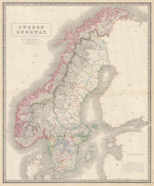W. & A.K. Johnston, Sweden & Norway, 1840 c.