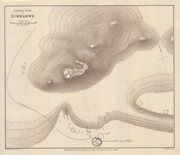 Royal Geographical Society (RGS), General Plan of Zimbabwe, 1892