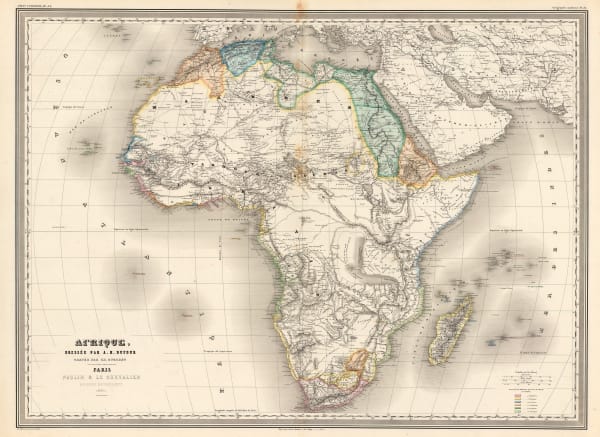 Auguste-Henri Dufour, French Atlas map of Africa, 1860
