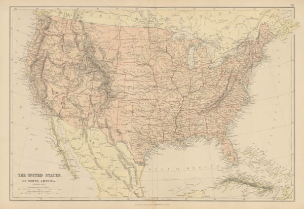 Blackie & Son, The United States of North America, 1880 c.