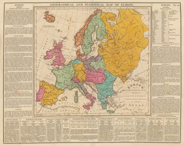 C.V. Lavoisne, Geographical and Statistical Map of Europe, 1813