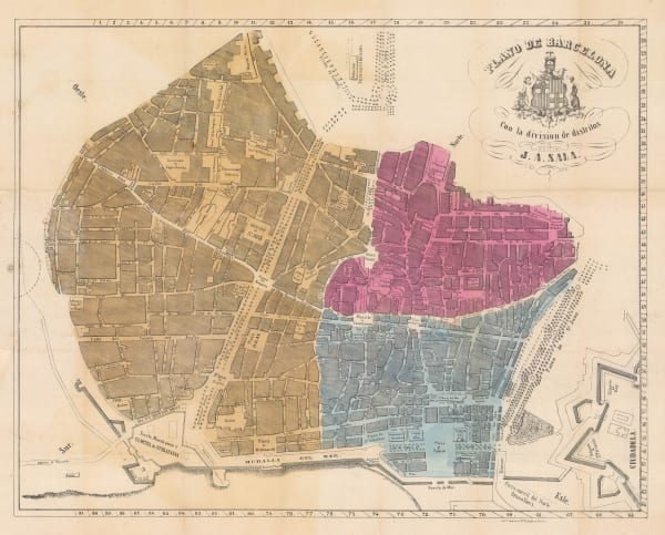J.A. Sala, Plan of Barcelona, 1858