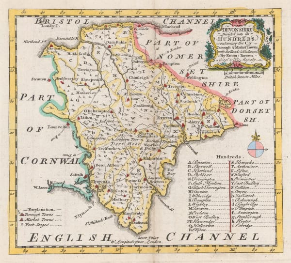 Emanuel Bowen, Devonshire, 1755