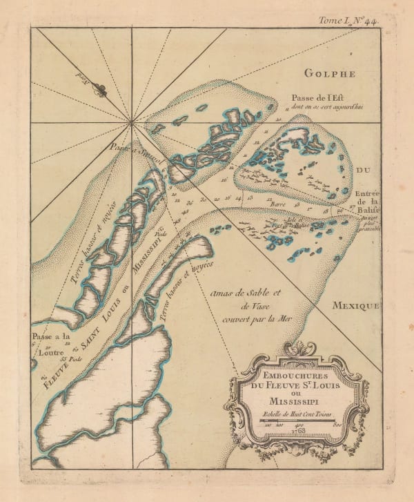 Jacques-Nicolas Bellin, Mouth of the Mississippi River, 1764