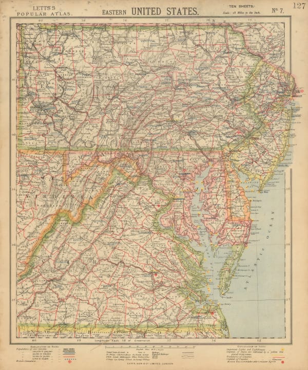 Letts & Son, Eastern United States, 1883