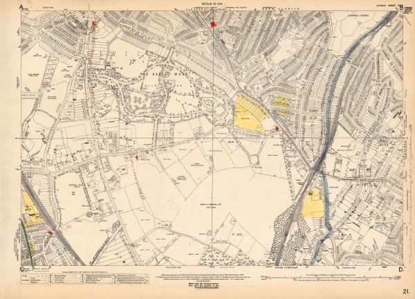 Ordnance Survey, Dulwich, 1924 c.