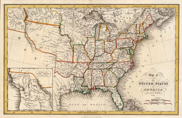 I.T. Hinton, Map of the United States of America and Nova Scotia, 1832