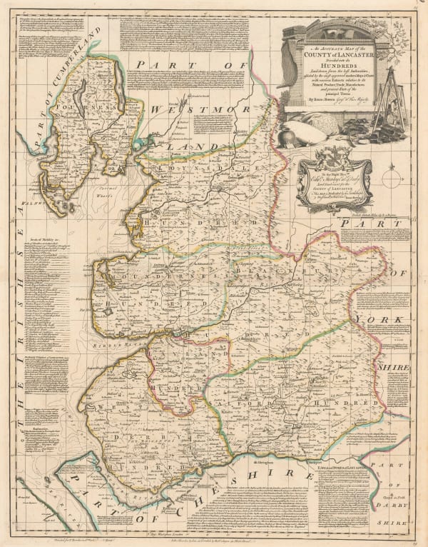 Emanuel Bowen, An Accurate Map of the County of Lancaster, 1760 c.