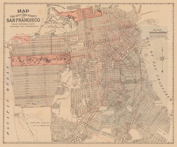 T. Newcomb, Map of the City and County of San Francisco, 1915
