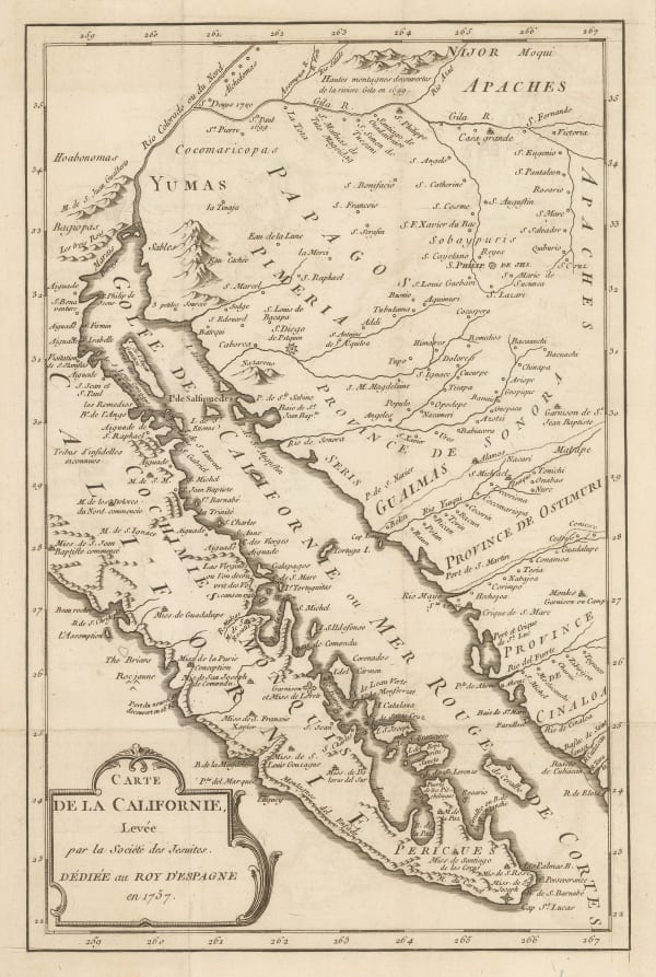Miguel Venegas, French edition of the influential Jesuit map of California, 1767