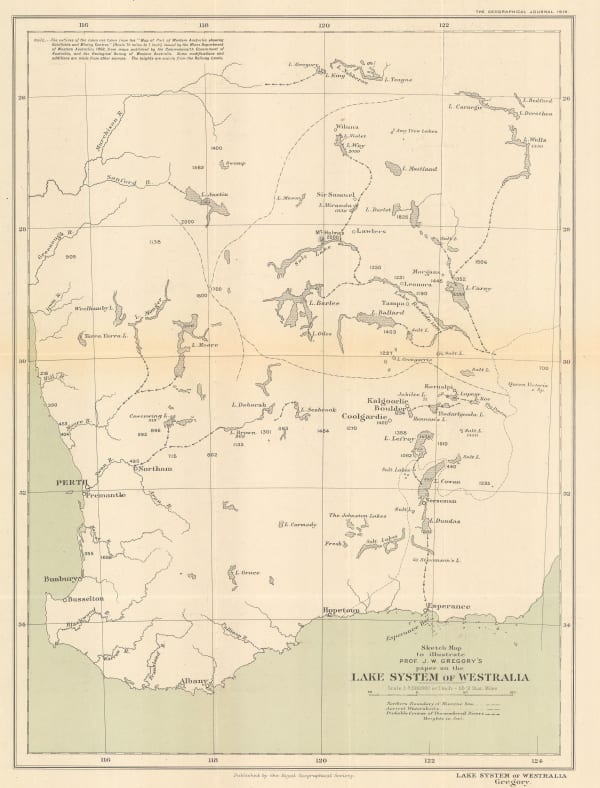 Royal Geographical Society (RGS), Lake System of Western Australia, 1914