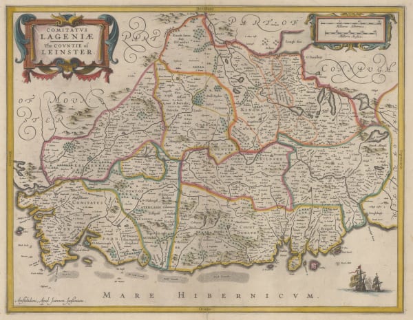 Jan Jansson, Dutch map of Leinster, 1645 c.