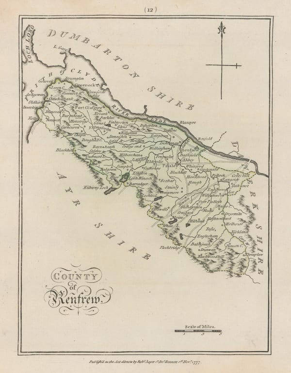 Sayer & Bennett, Renfrewshire, 1777