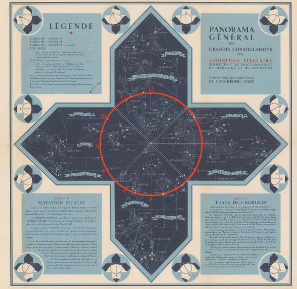 Lucien Boucher, Panorama Général des Grandes Constellations avec l'Horloge Stellaire, 1948