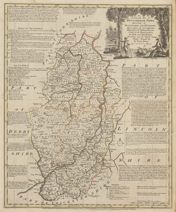 Emanuel Bowen, An Accurate Map of Nottingham Shire, 1777