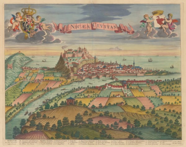 Jan Blaeu, Bird's-eye view of Nice, 1682